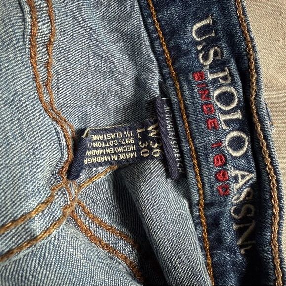 US Polo Assn Straight Leg Jeans W36 L30 Medium Wash Denim 99% Cotton 33x29 - Picture 4 of 7